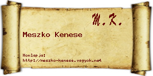 Meszko Kenese névjegykártya